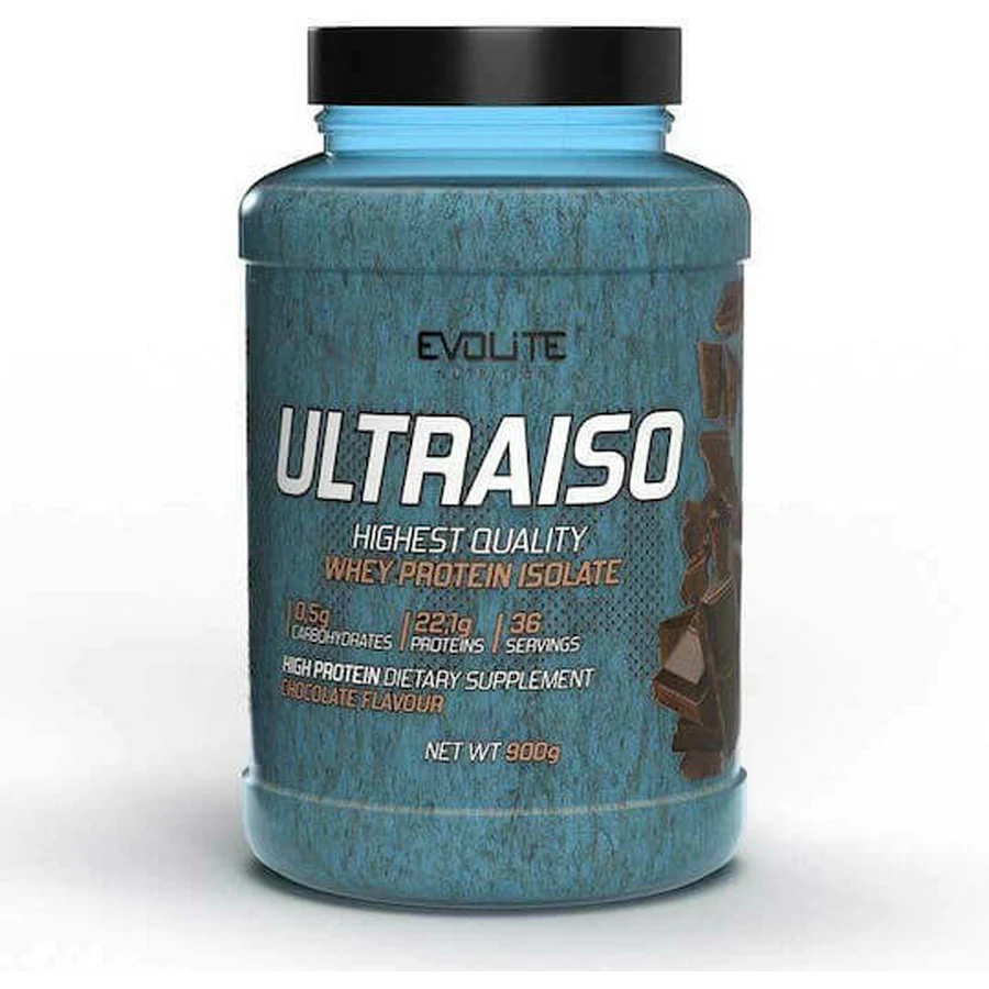 Evolite UltraIso Whey Wei-eiwit isolaat Wei-eiwit glutenvrij met chocoladesmaak 900gr