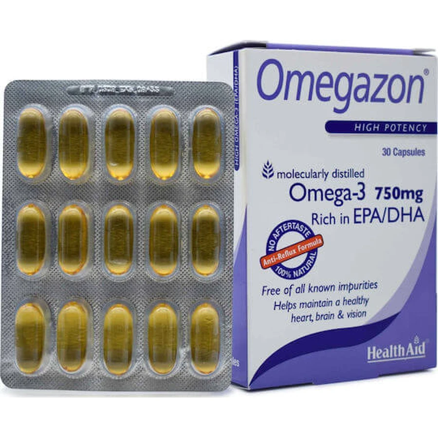 Health Aid Omegazon Aceite de Pescado 750 mg 30 cáps. sin sabor