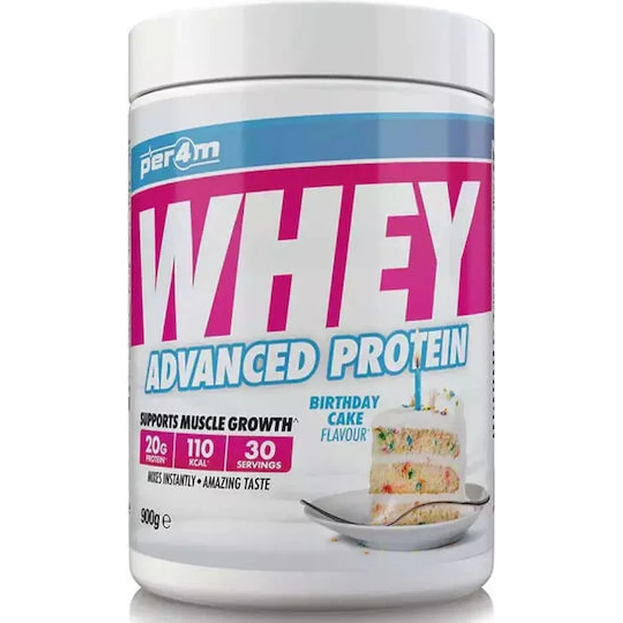 Per4m Whey Proteína de Suero Avanzada con Sabor Pastel de Aniversario 900gr