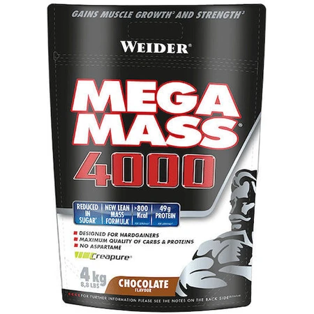 Weider Mega Mass 4000 mit Kreatin und Schokoladengeschmack 4kg