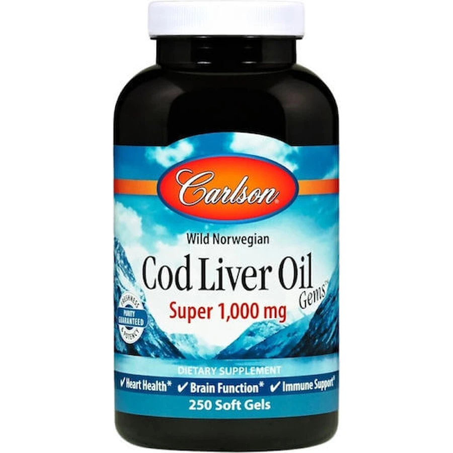 Carlson Labs Twins Wilde Noorse Levertraan 1000 Mg [250 softgels]