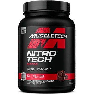 MuscleTech NitroTech Whey Protein Proteína de suero Ripped con sabor a chocolate Fudge Brownie Brownie 1.8kg