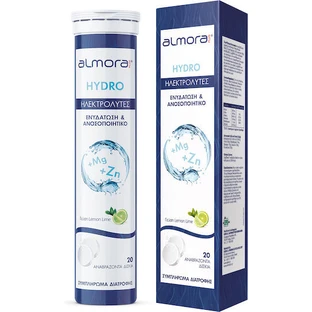 almora PLUS® HYDRO Electrolytes pour l'hydratation du corps et le renforcement du système immunitaire Citron 19 comprimés d'ef