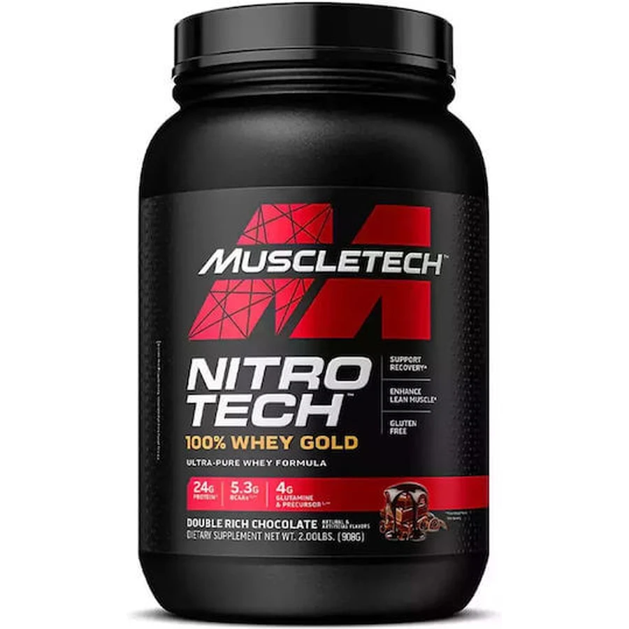 MuscleTech Nitrotech Whey Isolate Gold Plus Whey Protein avec Arôme Double Rich Chocolate 908gr