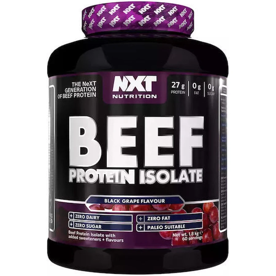 Nxt Nutrition Isolat de protéines de bœuf sans gluten ni lactose avec arôme de raisin noir 1.8kg