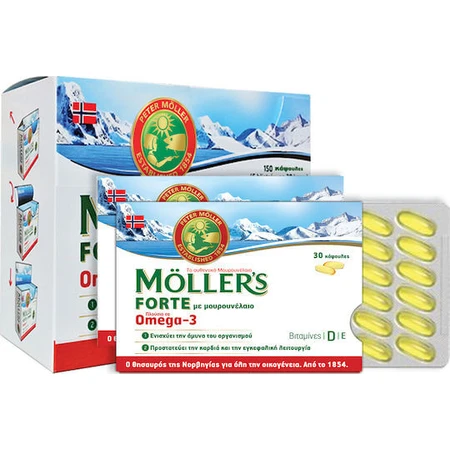 Moller's Omega 3 Fischöl / Lebertran 150 Kapseln Unaromatisiert