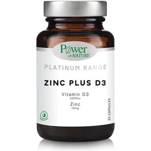 Power Of Nature Platinum Range Zink plus D3 15mg 2000UI 30 Kapseln