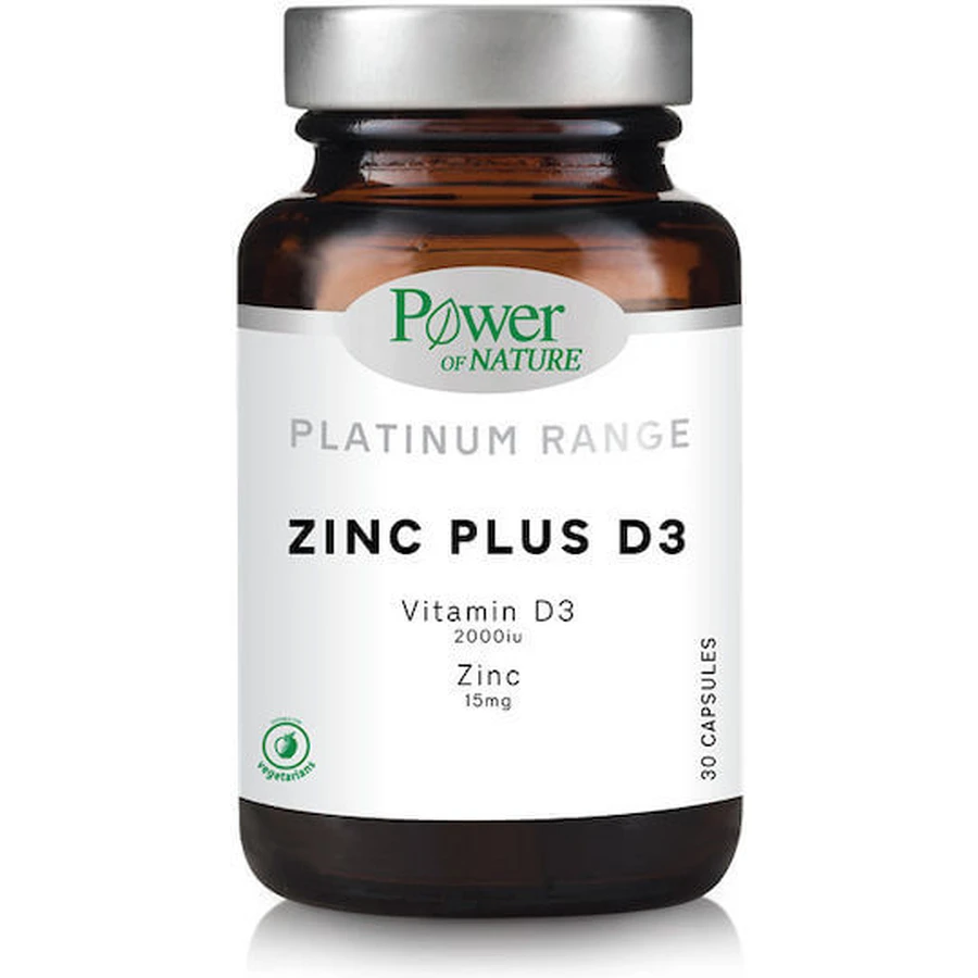 Power Of Nature Platinum Range Zink plus D3 15mg 2000UI 30 Kapseln