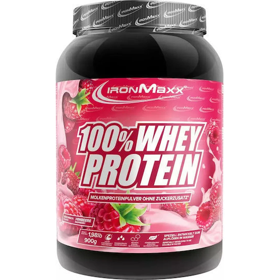 IronMaxx 100% Wei-eiwit Wei-eiwit met frambozensmaak 900gr