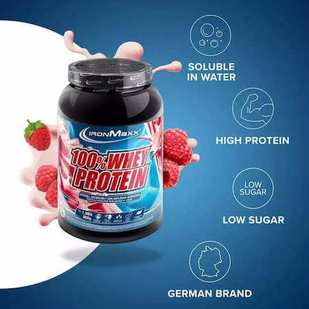 IronMaxx 100% Wei-eiwit Wei-eiwit met frambozensmaak 900gr