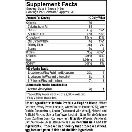 MuscleTech Nitrotech Whey Protein Whey Protein with Creatine & Strawberry Flavor 1.8kg