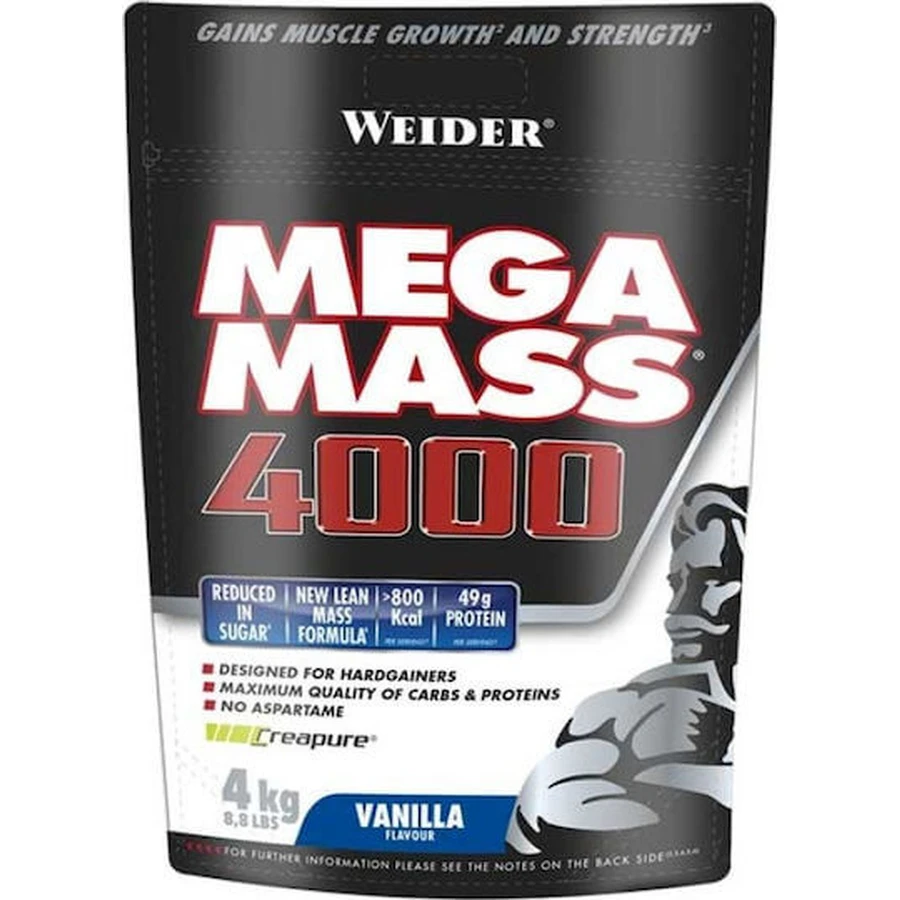 Weider Mega Mass 4000 con Creatina y Sabor Vainilla 4kg