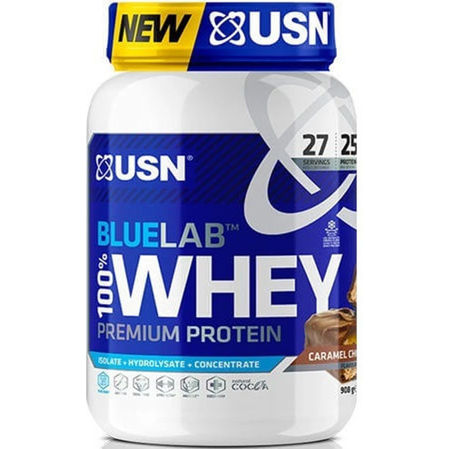 USN BlueLab 100% Wei-eiwit Premium wei-eiwit met chocolade-karamelsmaak 2kg