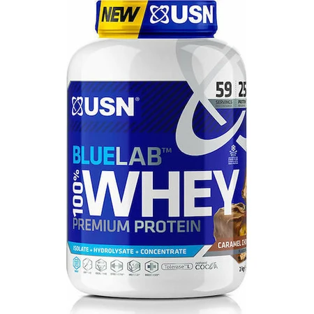 USN BlueLab 100% Wei-eiwit Premium wei-eiwit met chocolade-karamelsmaak 2kg