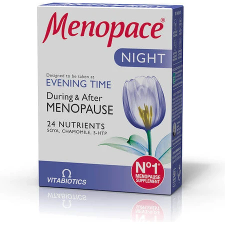 Vitabiotics Menobiotics Menopace Night Evening Time Menopause Supplement 30 tabs