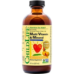 ChildLife Essentials Multi Vitamin & Mineral Multivitamin Multivitamin for Energy, Immune Support & Hair 14.7mg Orange Mango 237ml