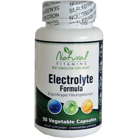 Natural Vitamins Electrolyte Formula Unflavoured 50 gélules végétales