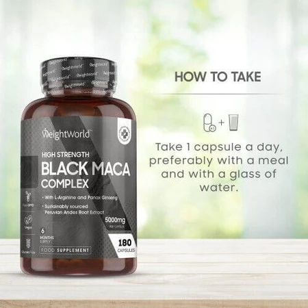 WeightWorld High Strength Black Maca Complex 5000mg 180 caps