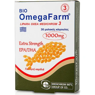 Medichrom Bio Bio Omega Farm Extra Strength EPA/DHA Fischöl 1000mg 30 Weichkapseln Unflavoured