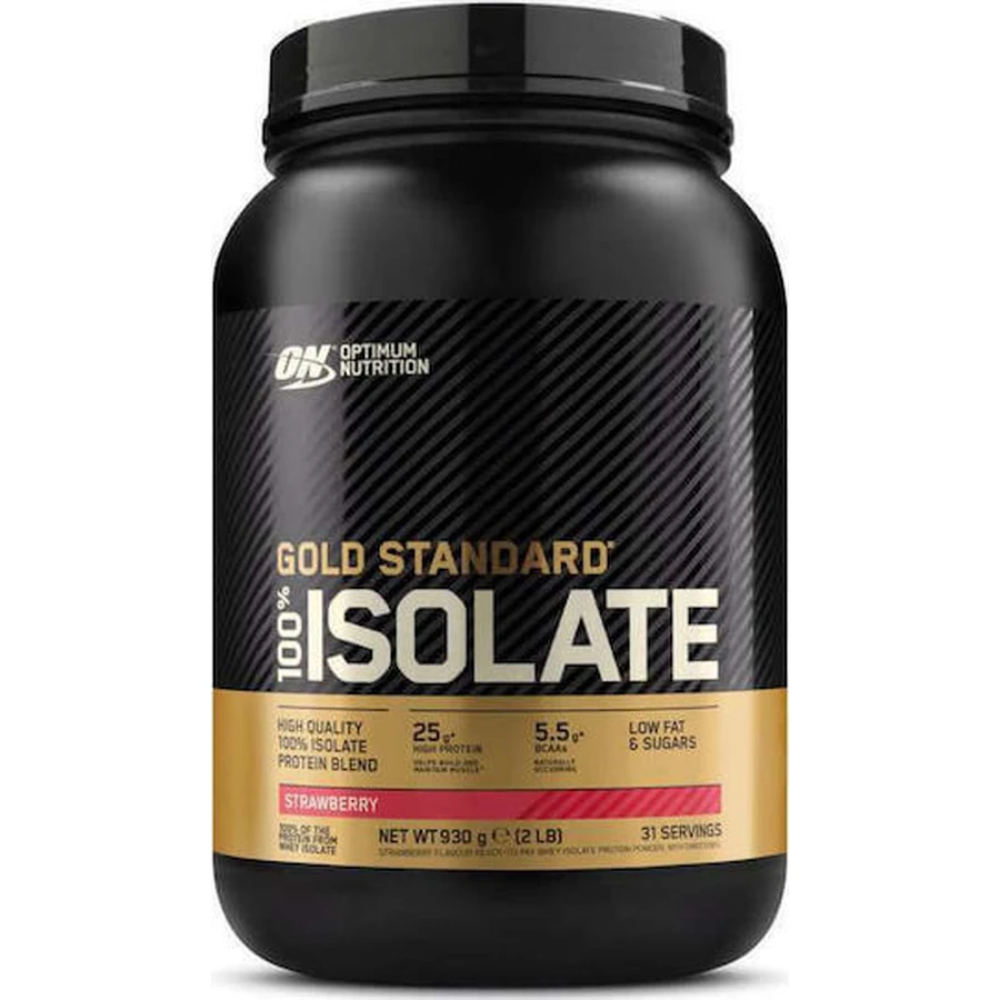 Optimum Nutrition Gold Standard 100% Proteína de suero de leche aislada Proteína de suero de leche sin gluten con sabor a fresa 930gr