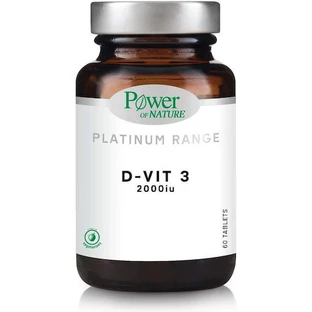 Power Of Nature Platinum Range D-Vit 3 Vitamin for Immune Strengthening & Egg Health 2000iu 60 Comprimidos