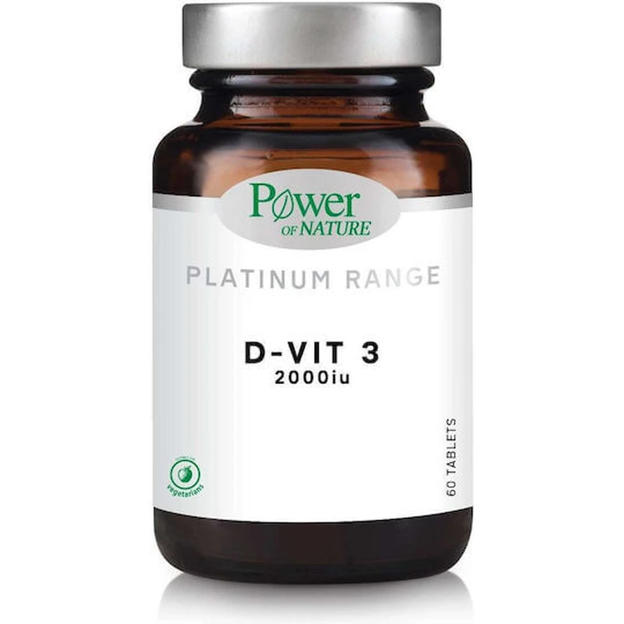 Power Of Nature Platinum Range D-Vit 3 Vitamin for Immune Strengthening & Egg Health 2000iu 60 Comprimidos