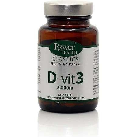Power Of Nature Platinum Range D-Vit 3 Vitamin for Immune Strengthening & Egg Health 2000iu 60 Comprimidos