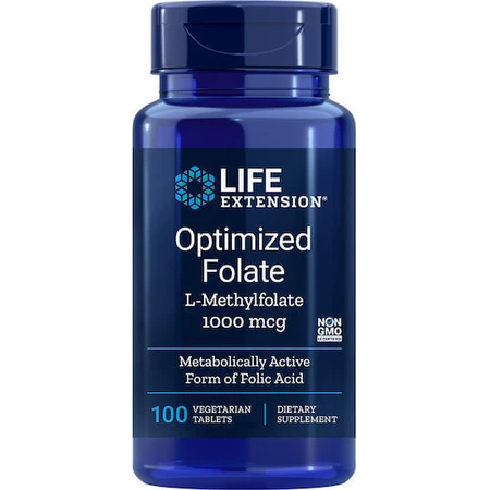 Life Extension Geoptimaliseerd foliumzuur L-Methylfolaat 1700mcg DFE Voedingssupplement Speciaal 100 tabbladen