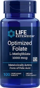 Life Extension Optimised Optimised Folate L-Methylfolate 1700mcg DFE Food Supplement Special 100 tabs
