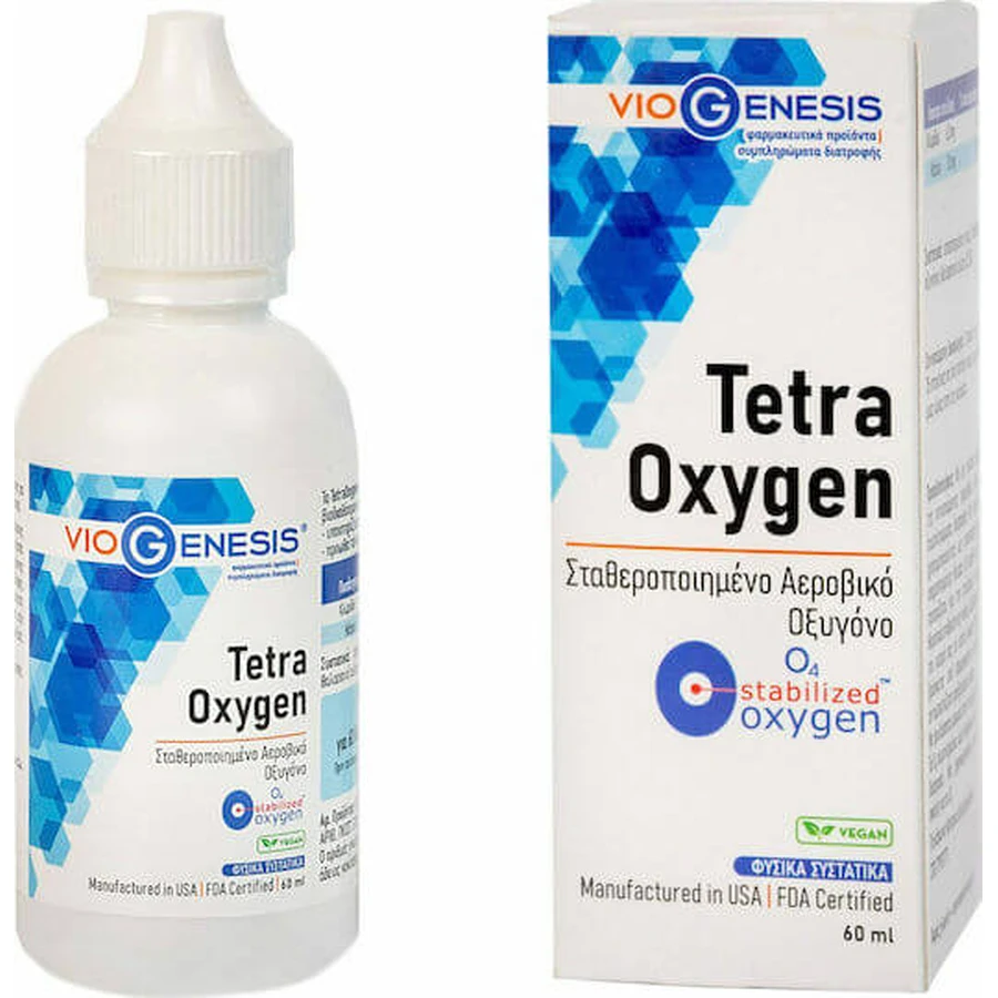 Viogenesis Tetra Zuurstof O4 Gestabiliseerd Zuurstofvoedingssupplement Speciaal 60ml