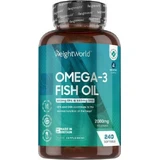 WeightWorld Omega 3 Fischöl Fischöl 2000mg 240 Weichkapseln Unaromatisiert