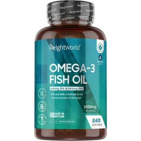 WeightWorld Omega 3 Visolie 2000mg 240 softgels Niet-gearomatiseerd