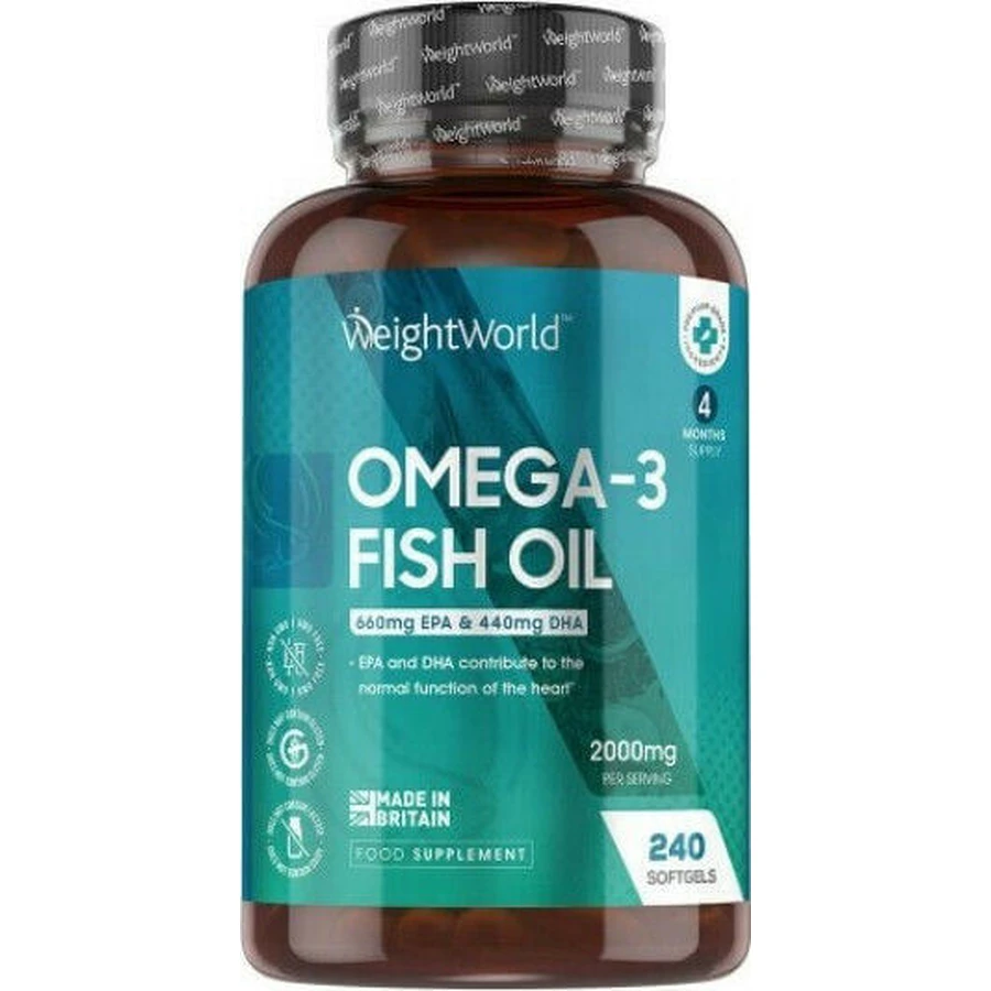 WeightWorld Omega 3 Visolie 2000mg 240 softgels Niet-gearomatiseerd