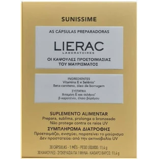 Lierac Sunissime Tan Prep. Food Supplement with Vitamin E and Selenium 30 Capsules