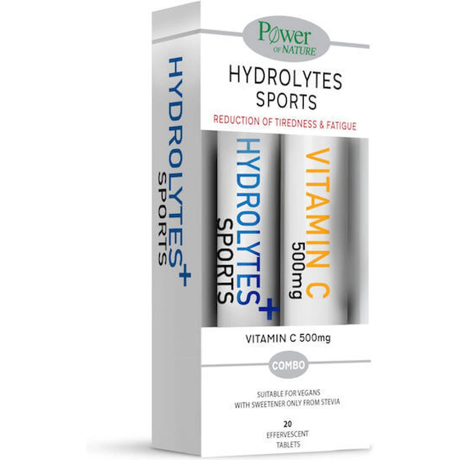 Power Of Nature Hydrolytes Sport met Stevia & Vitamine C 500mg Sinaasappel 2x10 bruistabletten