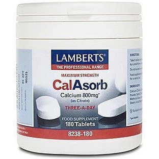 Lamberts CalAsorb Maximaal Sterk Calcium (als Citraat) Plus Vitamine D3 800mg 180 Tabletten