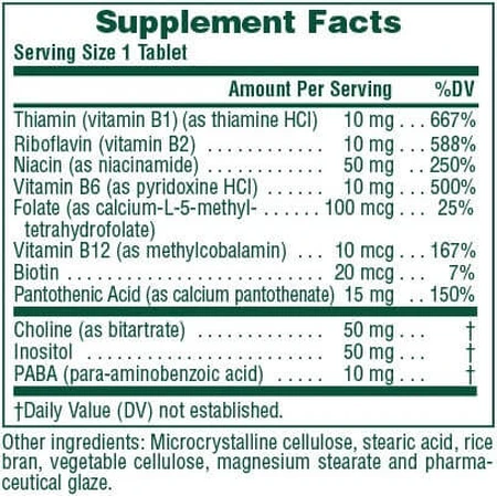 Nature's Plus Energy Support B-complex met rijstzemelen vitamine voor energie, immuunsysteem en versterking van het zenuwstelsel 90 tabletten