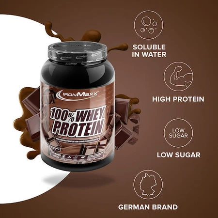 IronMaxx 100% Whey Protein Proteína de suero con sabor a chocolate con leche 900gr