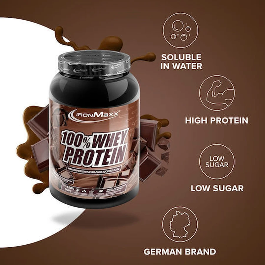 IronMaxx 100% Whey Protein Proteína de suero con sabor a chocolate con leche 900gr