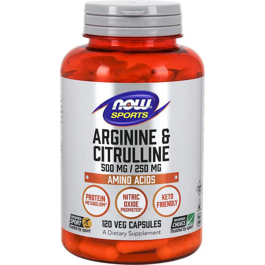 Now Foods Arginine & Citrulline 120 Capsules Unflavoured