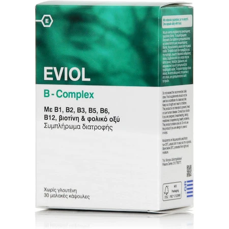 Eviol Complejo vitamínico B para el sistema energético, inmunitario y nervioso 30 cápsulas blandas