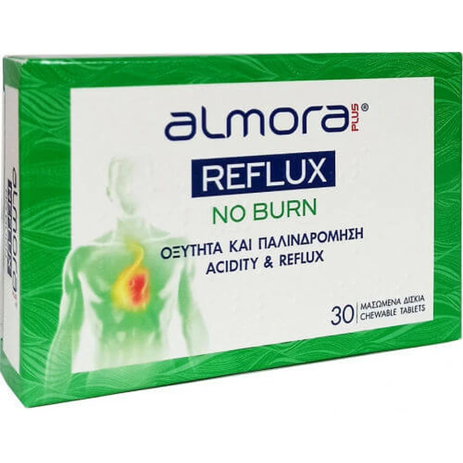 almora PLUS® Reflux No Burn Supplément alimentaire spécial 30 comprimés à croquer