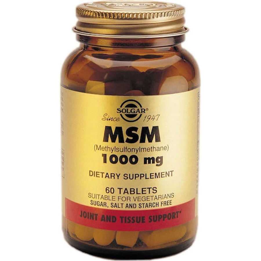 Solgar MSM 1000mg Gewrichts- en botgezondheidssupplement 60 tabs