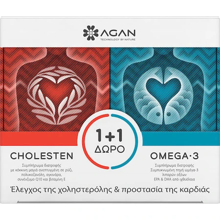 Agan Cholesten & Omega 3 1000mg Food Supplement Special 30 veget 30 softgels
