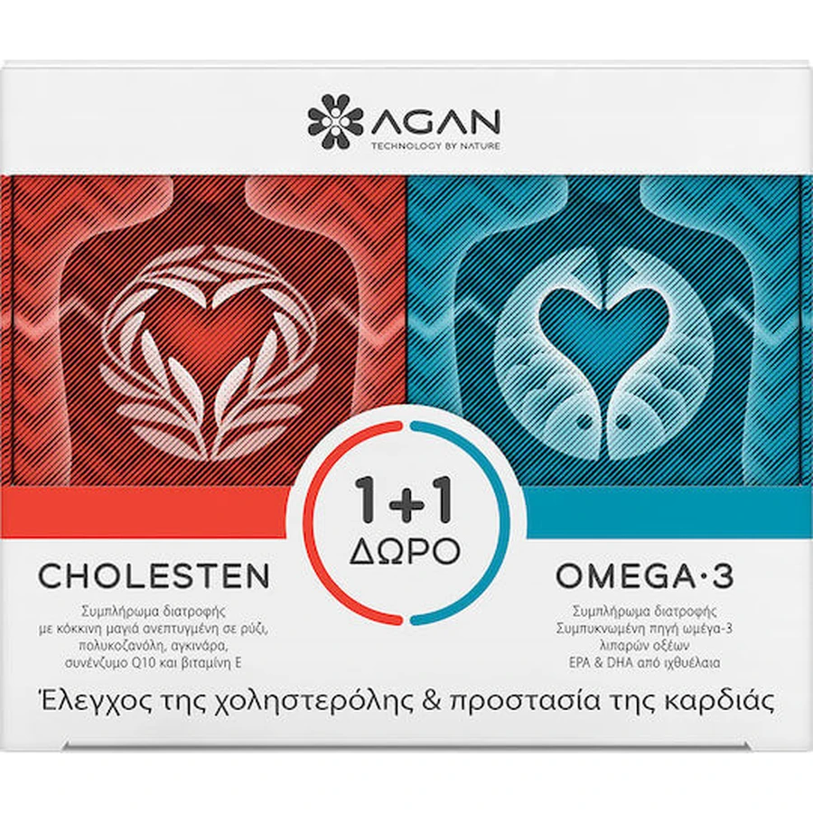 Agan Cholesten & Omega 3 1000mg Food Supplement Special 30 veget 30 softgels