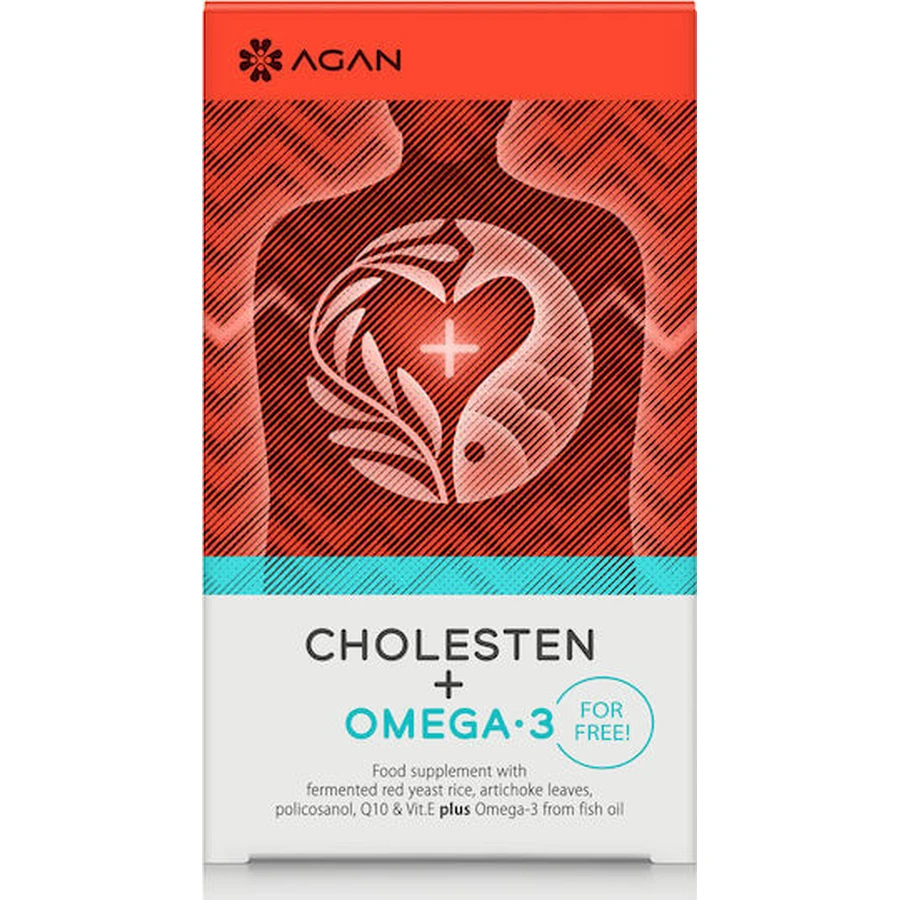 Agan Cholesten & Omega 3 1000mg Food Supplement Special 30 veget 30 softgels