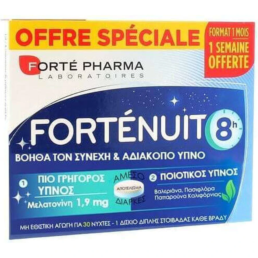 Forte Pharma Fortenuit 8h 8h Slaapsupplement 30 tabs