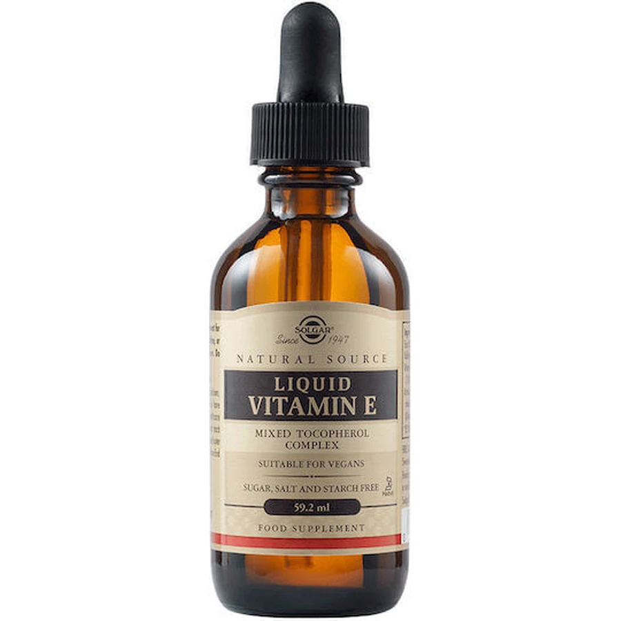 Solgar Natural Líquido Vitamina E Complejo Mixto Tocoferol con Aceite de Germen de Trigo Vitamina para la Piel y Acción Antioxidante 2000iu 59.2ml