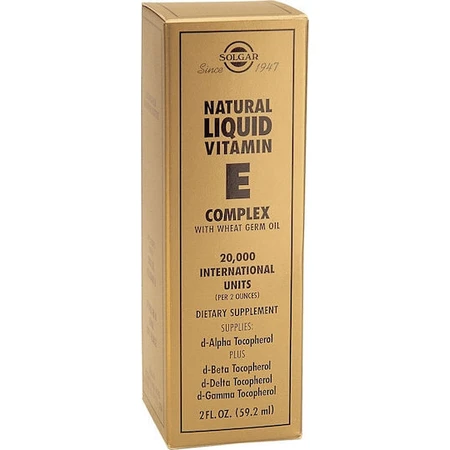 Solgar Natural Líquido Vitamina E Complejo Mixto Tocoferol con Aceite de Germen de Trigo Vitamina para la Piel y Acción Antioxidante 2000iu 59.2ml