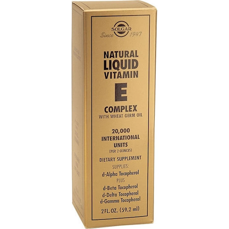 Solgar Natural Líquido Vitamina E Complejo Mixto Tocoferol con Aceite de Germen de Trigo Vitamina para la Piel y Acción Antioxidante 2000iu 59.2ml